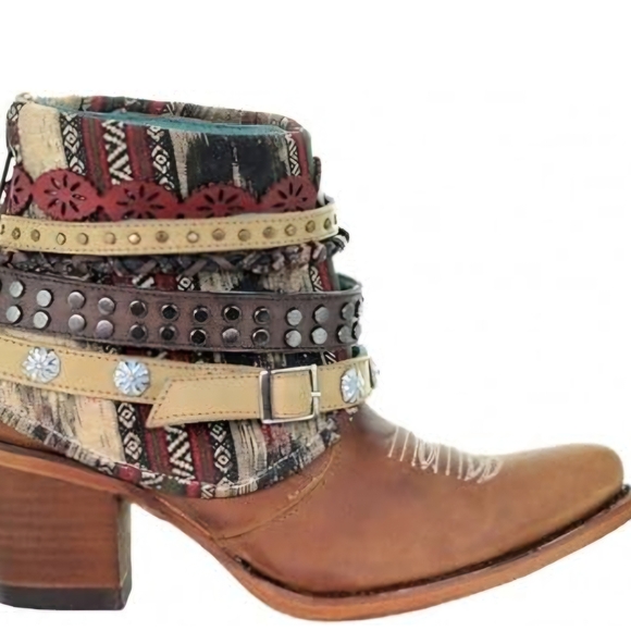 Corral Boots Shoes - Cotral Bohemian Brown Ankle Boots